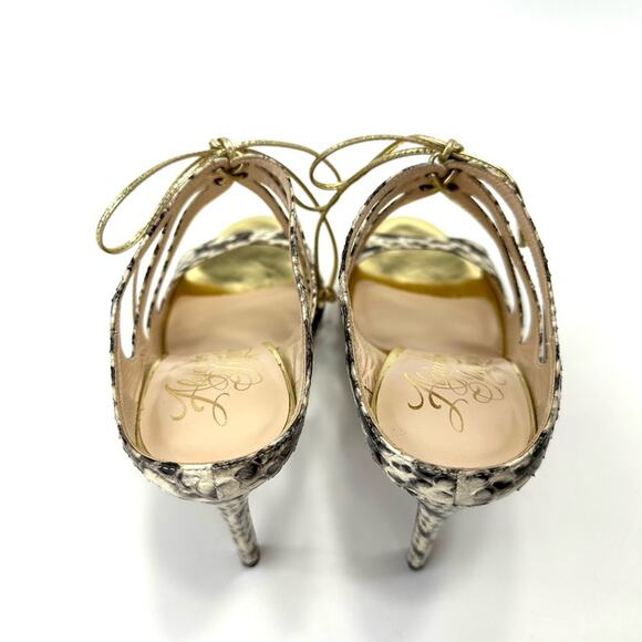 Alejandro Ingelmo Stiletto Heel Sandal Size 6.5 Snake Print Leather Slip-On New - Picture 10 of 16